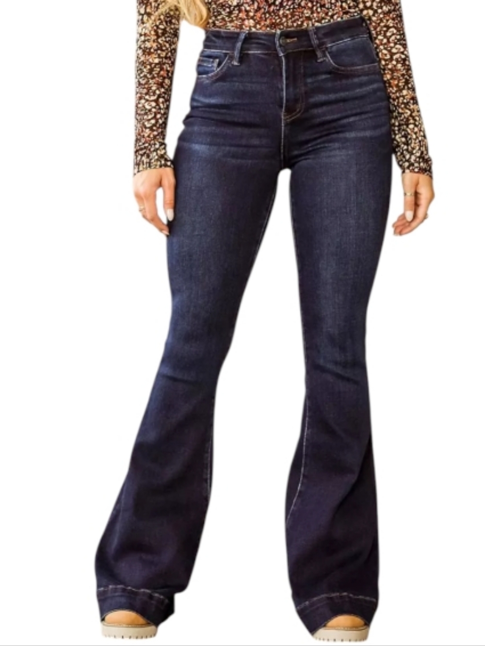 VERVET High-Rise Darkwash flare jeans style #T5276-P sz 16x34.5L Tall Plus Size